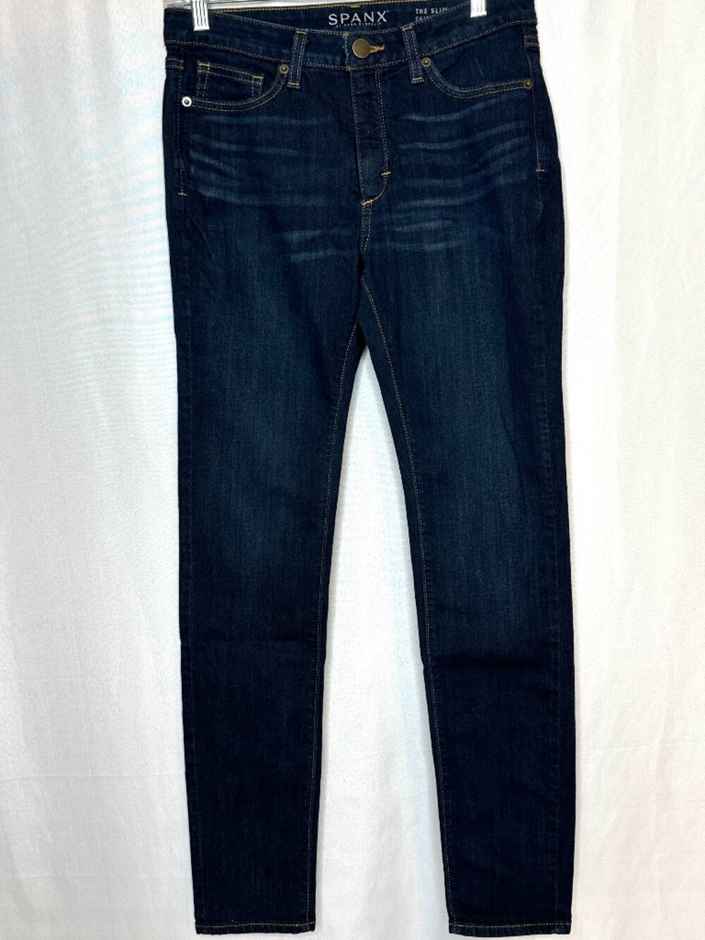 Spanx Slim-X Skinny Dark Wash Jeans, Size 28 Minimalist City‎ Timeless Preppy